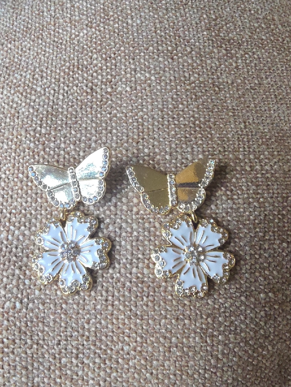 Sugar Fix by BaubleBar Butterfly & Flower Gold-Tone Drop Earrings